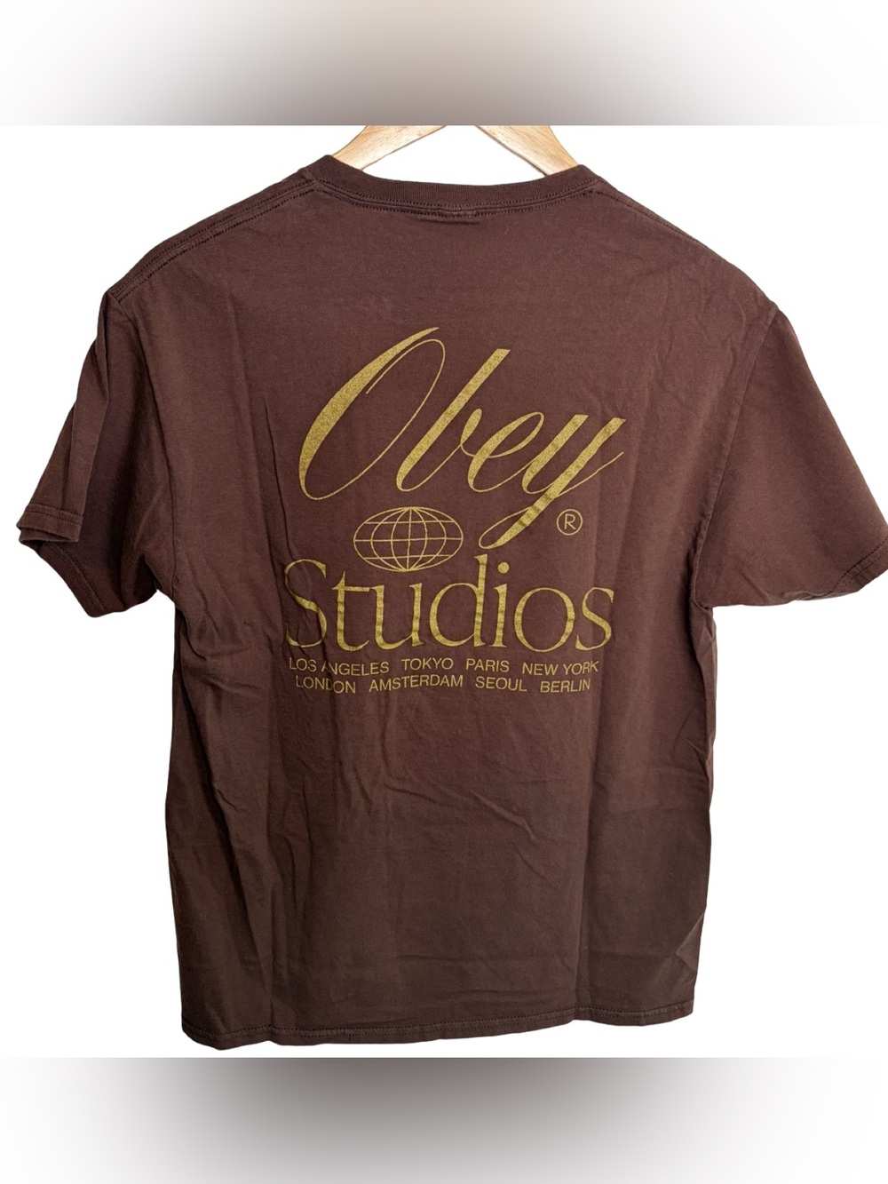 Obey studios Brown medium graphic Crewneck T-Shirt